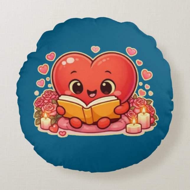 Love Stories Begin Within the Heart Rond Kussen (Voorkant)