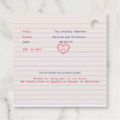 Love Story Due Date Library Card Wedding Bedankjes Labels (Achterkant)