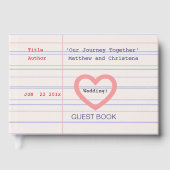 Love Story Due Date Library Card Wedding  Gastenboek (Voorkant)