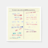 Love Story Due Date Library Card Wedding Servet (Voorkant)