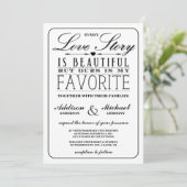 Love Story EDITABLE COLOR Wedding Invitation Kaart (Staand voorkant)