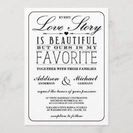 Love Story EDITABLE COLOR Wedding Invitation Kaart