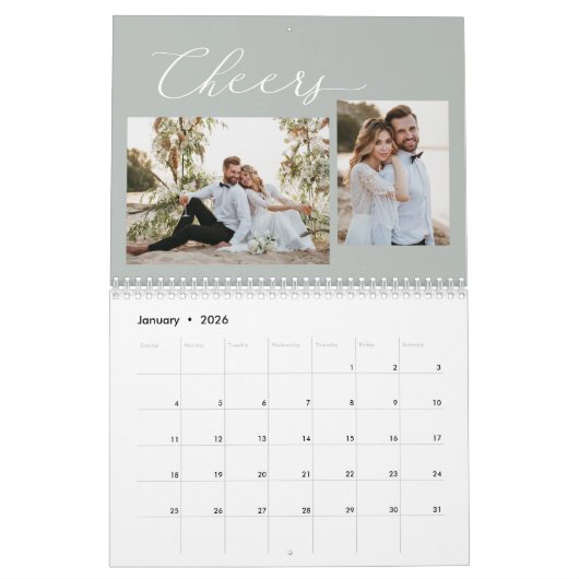 Love Story EDITABLE KLOR Custom Photo Calendar Kalender (Jan 2026)