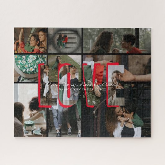 Love Story Fotocollage Puzzel | Gepersonaliseerd Legpuzzel (Horizontaal)