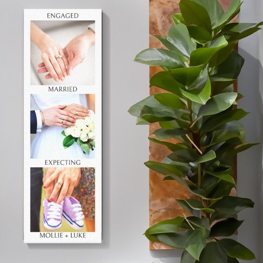 Love Story geëngageerd getrouwd met verwachting pa Canvas Afdruk