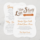 Love Story Huwelijksuitnodiging Kaart (Voorkant / Achterkant)