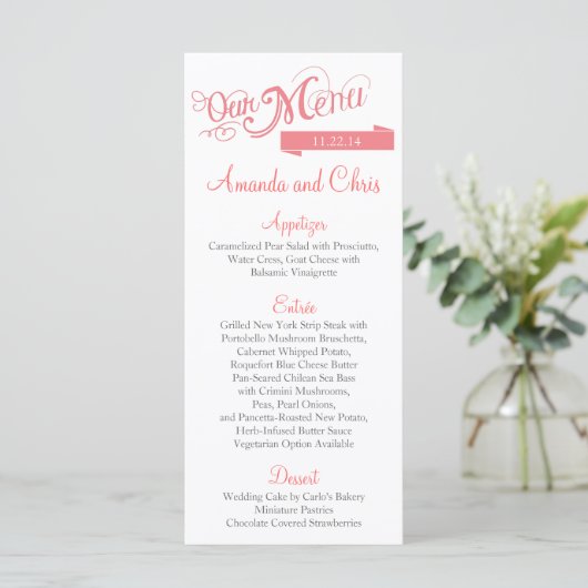 Love Story Menu Card (Staand voorkant)