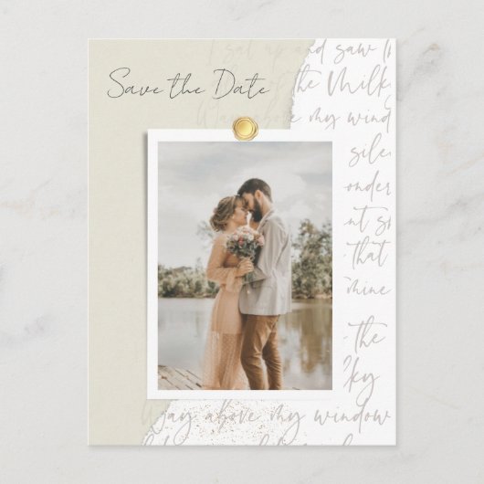 Love Story Photo Budget Weddenschap Save the Date Aankondigingskaart (Voorkant)