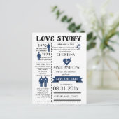 Love Story Save the Date Briefkaart (Nederlands: L (Staand voorkant)