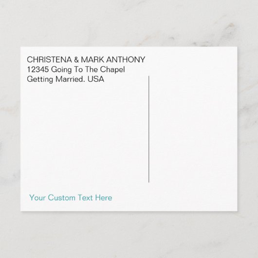 Love Story Save The Date Briefkaart (Robins Egg2) (Achterkant)