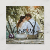 Love Story Wedding Afbeelding Bedankt Vierkante Visitekaartje (Voorkant)