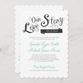 Love Story Wedding Invitation Kaart (Voorkant / Achterkant)