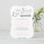 Love Story Wedding Invitation Kaart (Staand voorkant)