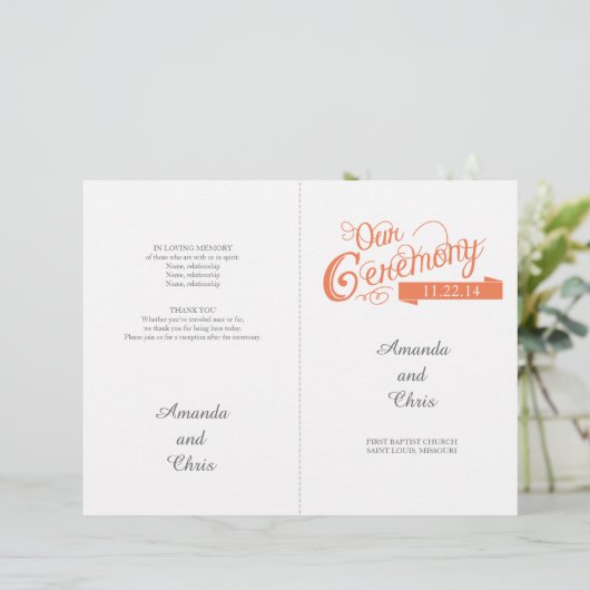 Love Story Wedding Program Flyer (Staand voorkant)