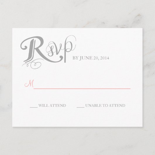 Love Story Wedding Reply Briefkaart (Voorkant)