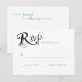 Love Story Wedding Reply Briefkaart (Voorkant / Achterkant)