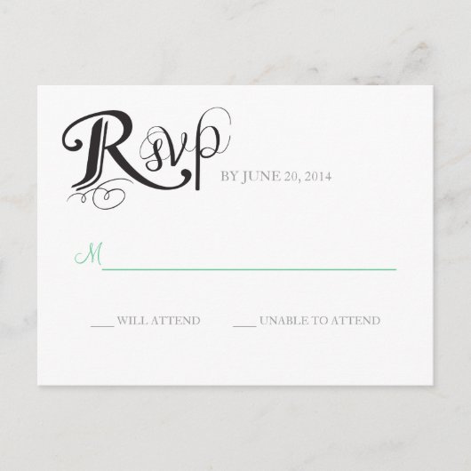 Love Story Wedding Reply Briefkaart (Voorkant)