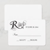 Love Story Wedding Reply Card RSVP Kaartje (Voorkant / Achterkant)