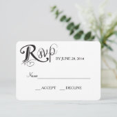 Love Story Wedding Reply Card RSVP Kaartje (Staand voorkant)