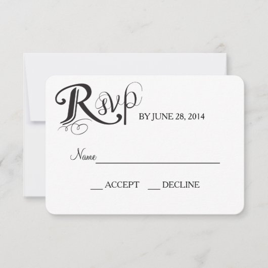 Love Story Wedding Reply Card RSVP Kaartje (Voorkant)