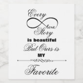 Love Story Wijn Etiket (Enkel label)