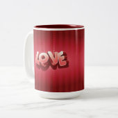 Love Stripes Tweekleurige Koffiemok (Voorkant links)