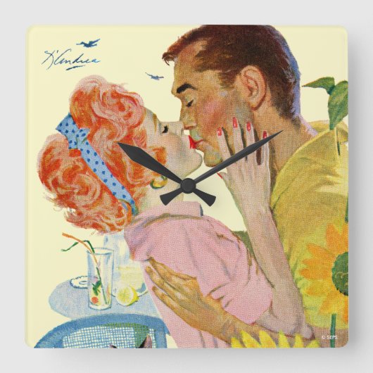 Love-Struck 2 Vierkante Klok (Voorkant)