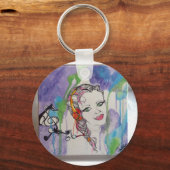 Love Struck Art Painting Sleutelhanger (Voorkant)