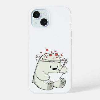 Love-Struck Beer Lezen – Schattigee Cartoon iPhone 15 Case