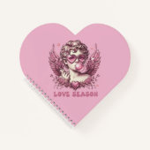 Love-Struck Cupido met Roze Bril en Bubble Gum Notitieboek (Voorkant)