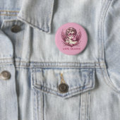 Love-Struck Cupido met Roze Bril en Bubble Gum Ronde Button 5,7 Cm (In situ)