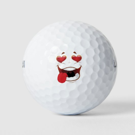 Love Struck Funny Face Golfballen (Voorkant)