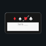 Love Struck Las Vegas Fill-In Naam Tafelnummer Plaatskaartje<br><div class="desc">Perfect voor een klassieke rode,  zwarte en witte Las Vegas casino bruiloft,  deze tafelnummer plaats kaart kan volledig op maat van uw evenement. Vergeet niet om genoeg te bestellen voor elke plaats instelling!</div>