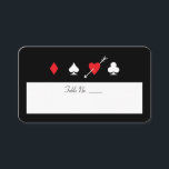Love Struck Las Vegas Fill-In Naam Tafelnummer Plaatskaartje<br><div class="desc">Perfect voor een klassieke rode,  zwarte en witte Las Vegas casino bruiloft,  deze tafelnummer plaats kaart kan volledig op maat van uw evenement. Vergeet niet om genoeg te bestellen voor elke plaats instelling!</div>