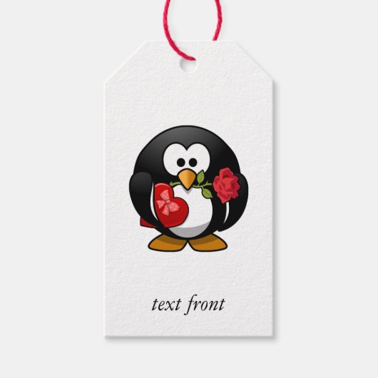 Love Struck Penguin with Valentijn Gifts Cadeaulabel (Voorkant)