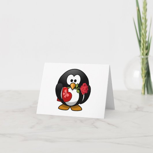 Love Struck Penguin with Valentijn Gifts Feestdagen Kaart (Voorkant)