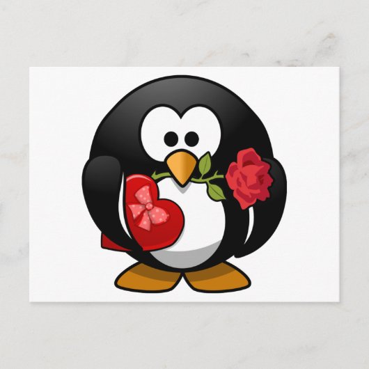 Love Struck Penguin with Valentijn Gifts Feestdagenkaart (Voorkant)