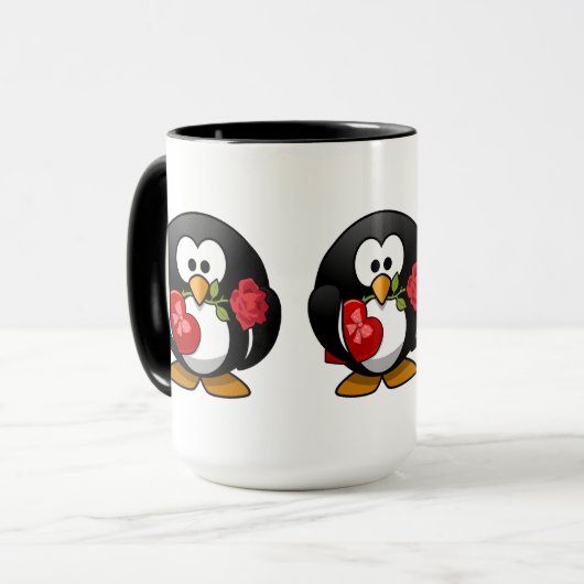 Love Struck Penguin with Valentijn Gifts Mok (Voorkant links)