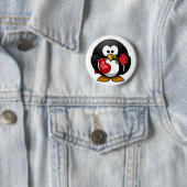 Love Struck Penguin with Valentijn Gifts Ronde Button 5,7 Cm (In situ)