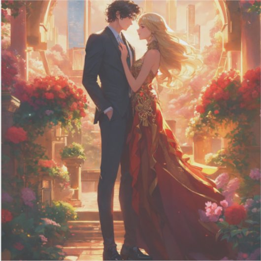 Love Stuck: Romantische aangepaste gesneden vinyl Sticker (Voorkant)