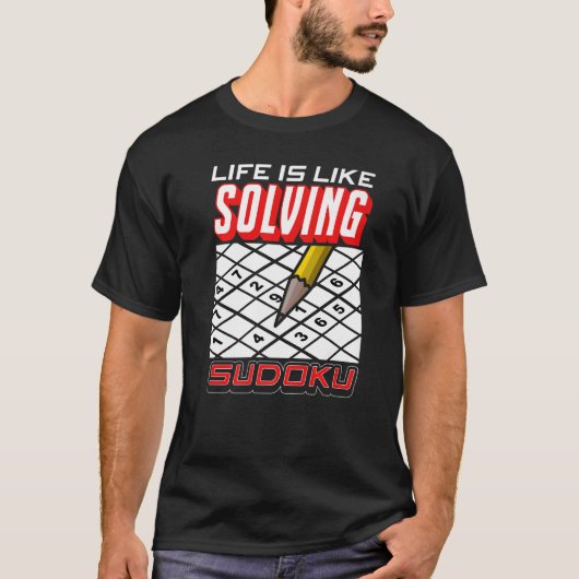 Love Sudoku Life is als het oplossen van Sudoku T-shirt (Voorkant)