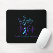Love Suicide Prevention Awareness Ribbon Support Muismat (Met muis)