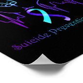 Love Suicide Prevention Awareness Ribbon Support Poster (Hoek)