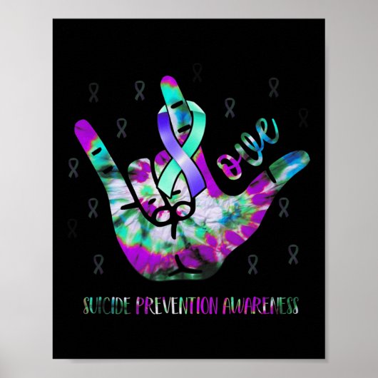 Love Suicide Prevention Awareness Rock Hand Langua Poster (Voorkant)