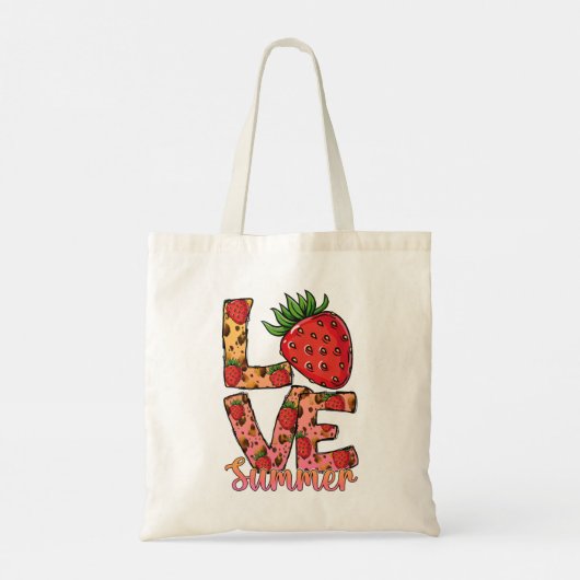 Love Summer aardbery Canvas tas | Hallo Summer Bag (Achterkant)