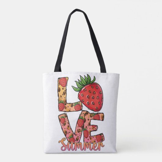 Love Summer aardbery Canvas tas | Hallo Summer Bag (Achterkant)