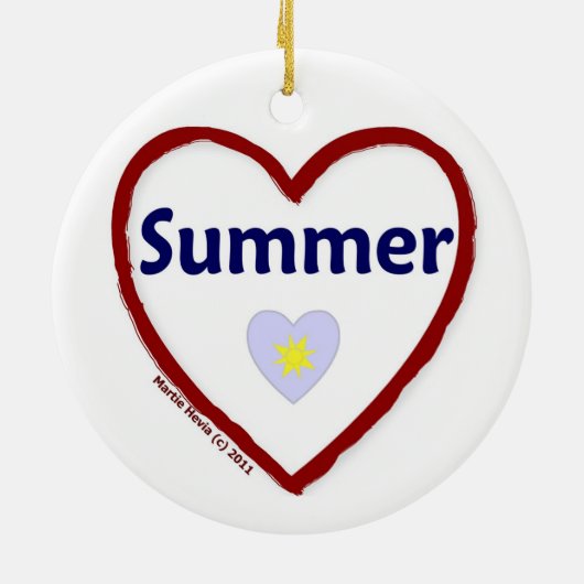 Love Summer Keramisch Ornament (Achterkant)