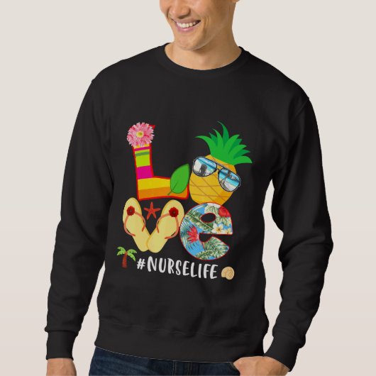 Love Summer Pineapple Tropical Flower Flop Nu Trui (Voorkant)