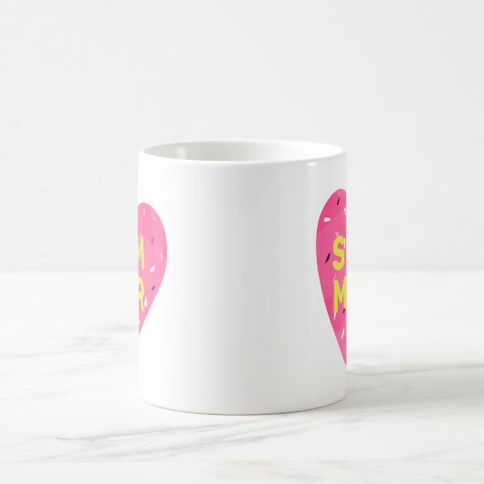 Love Summer Watermelon Heart Pink Koffiemok (Center)