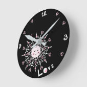 Love Sun Black Acrylic Wall klok (Hoek)